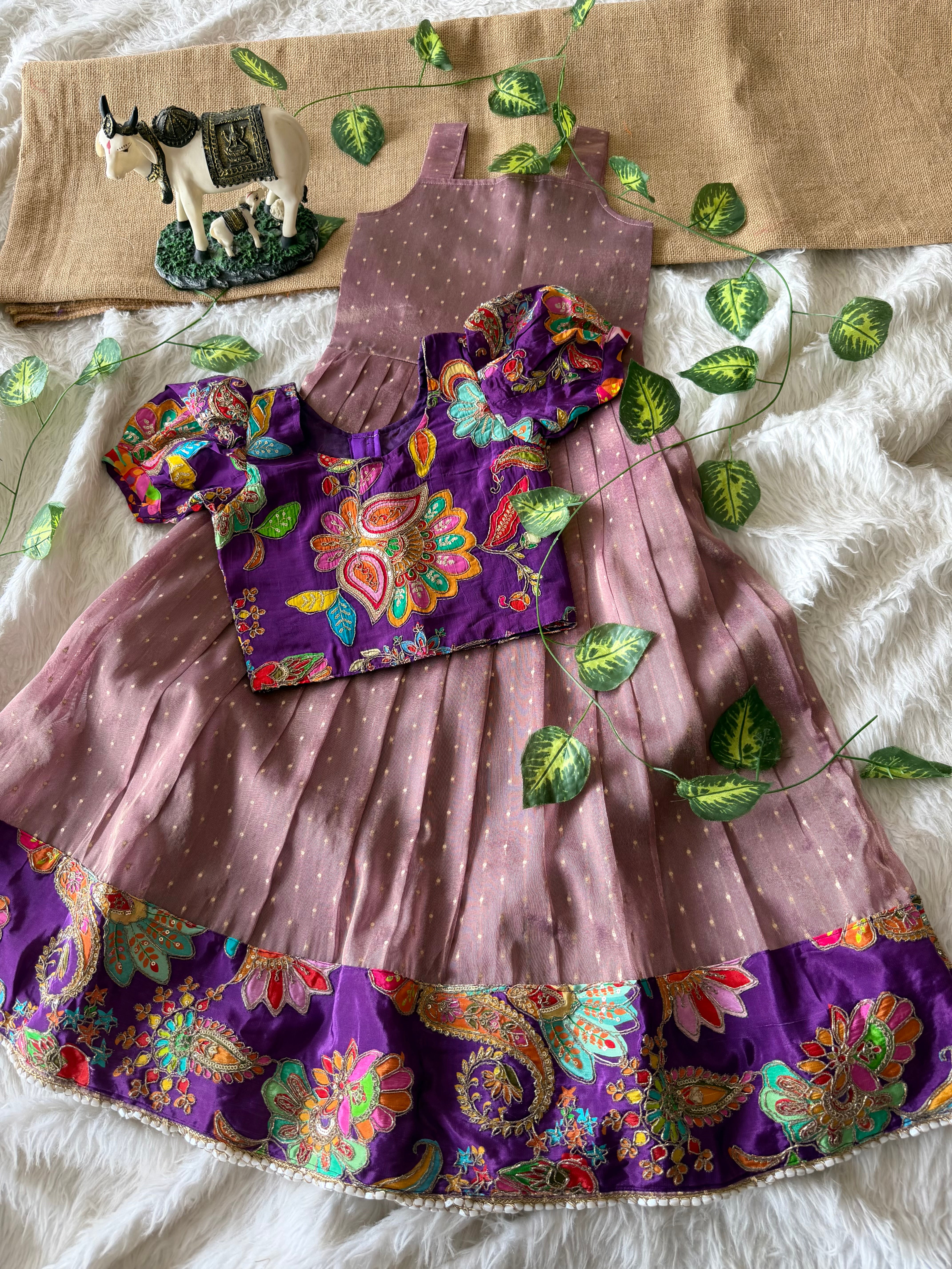 ✨ “Ethniq Petals” | Kids Gown with Coat | Code: SA2027