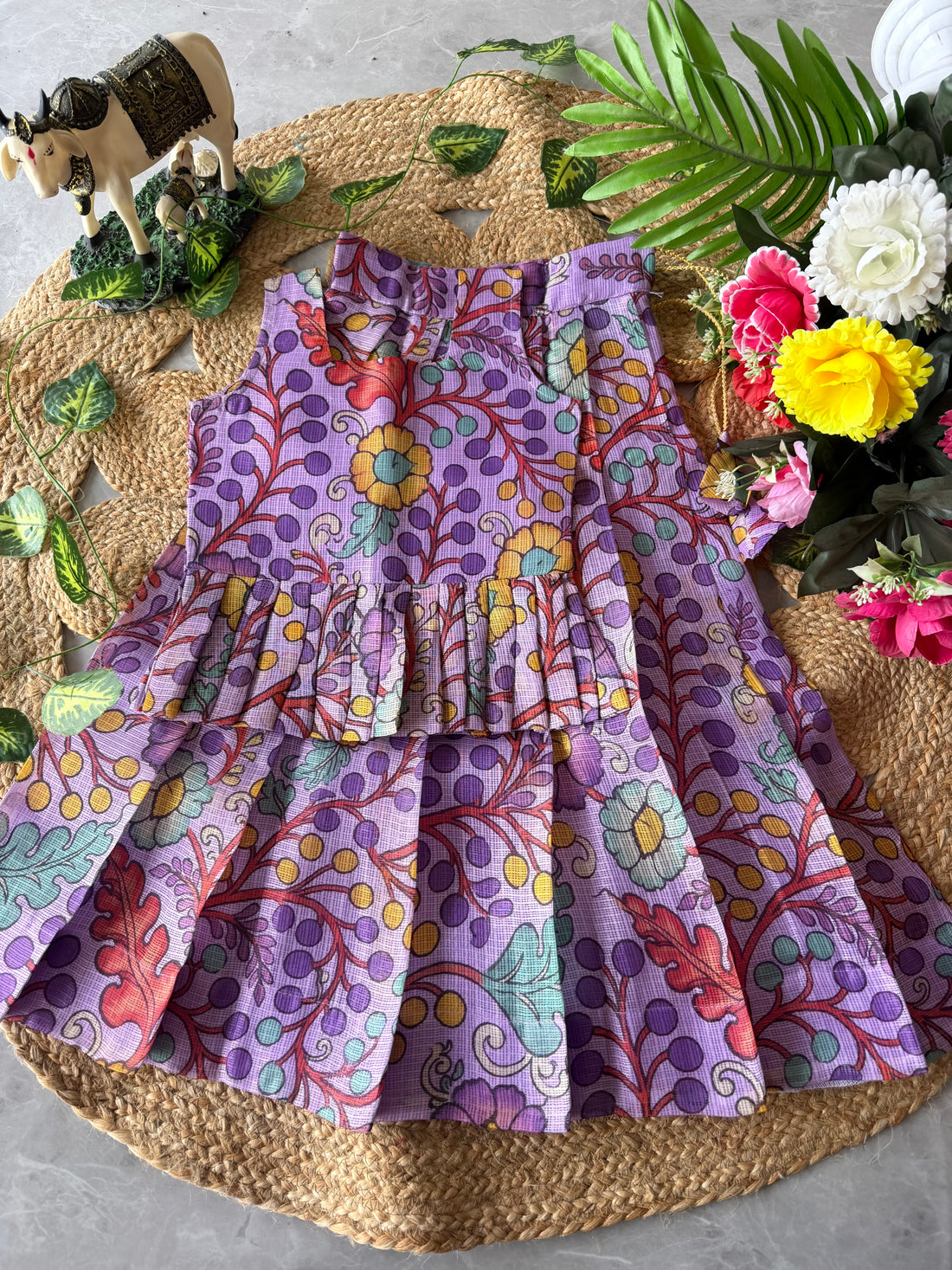 ✨ “Kala Vrindha” | Kids Kalamkari Lehenga | Code: SA2026