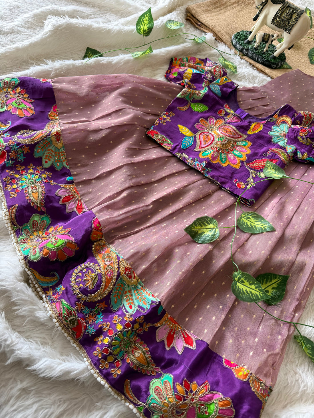 ✨ “Ethniq Petals” | Kids Gown with Coat | Code: SA2027