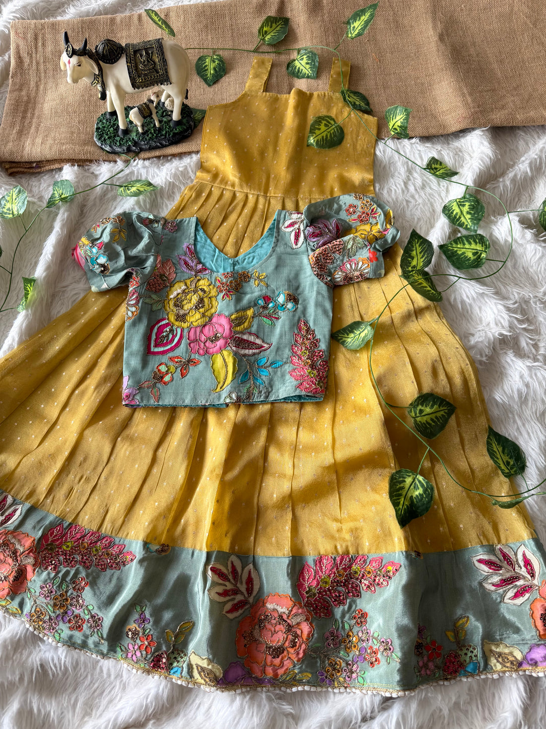 ✨ “Ethniq Petals” | Kids Gown with Coat | Code: SA2027