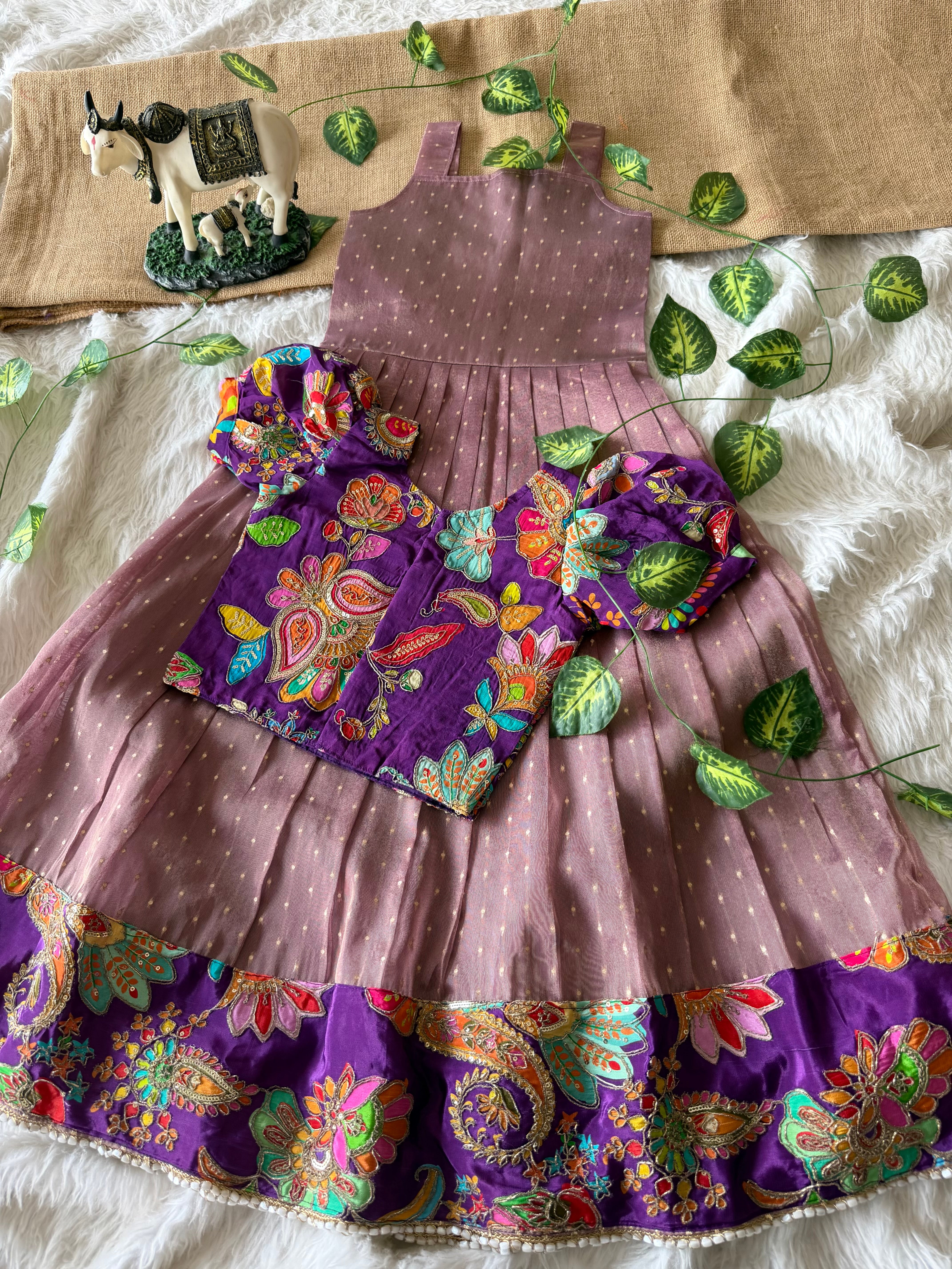 ✨ “Ethniq Petals” | Kids Gown with Coat | Code: SA2027