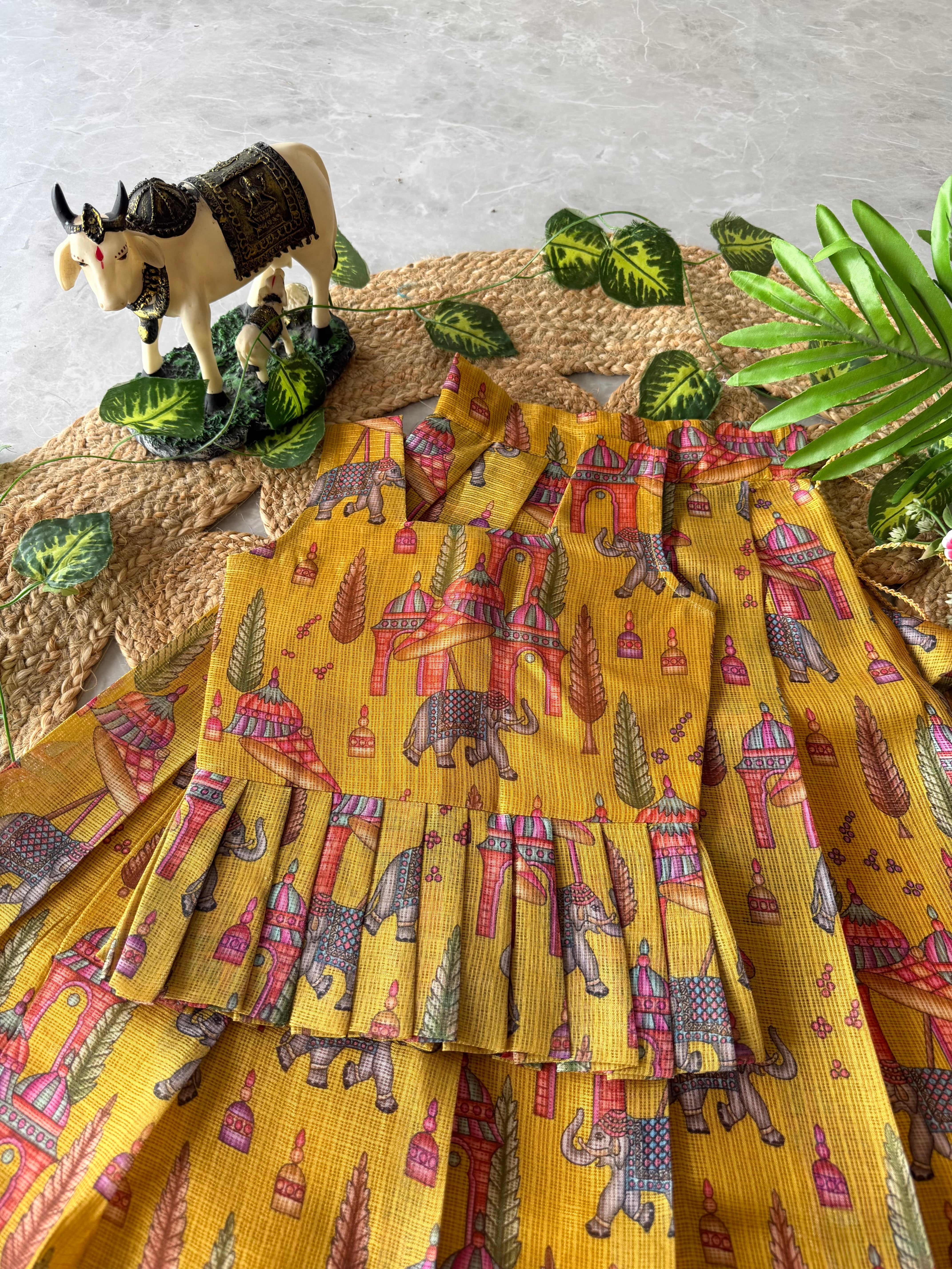 ✨ “Kala Vrindha” | Kids Kalamkari Lehenga | Code: SA2026
