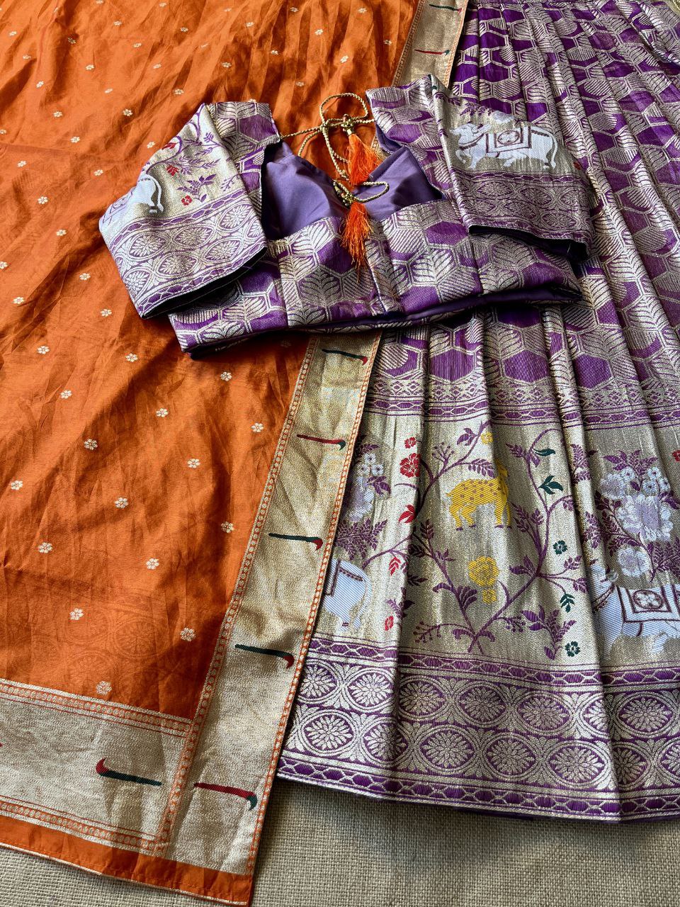 Pichwai Tissue Silk Lehenga Set with Paithani Dupatta – Premium Festive Wear