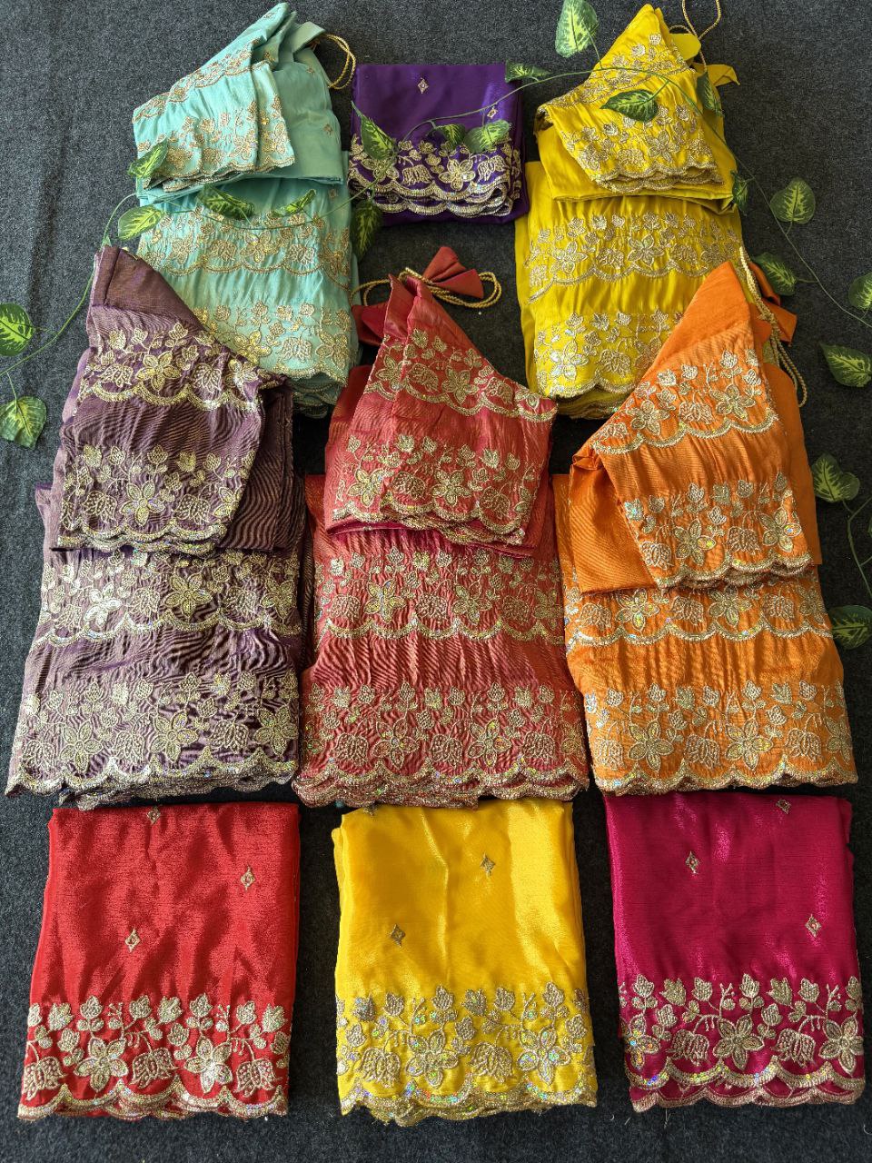 Graceful Bloom Designer Lehenga Set in Viscose Tissue with Embroidery