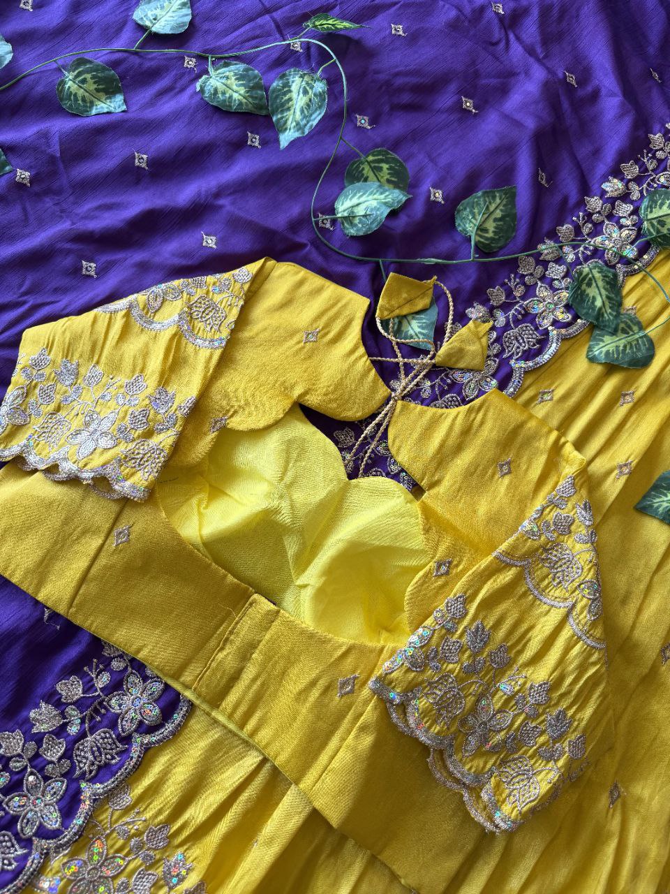 Graceful Bloom Designer Lehenga Set in Viscose Tissue with Embroidery