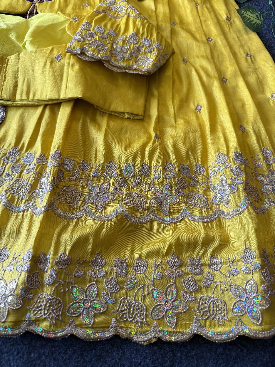 Graceful Bloom Designer Lehenga Set in Viscose Tissue with Embroidery