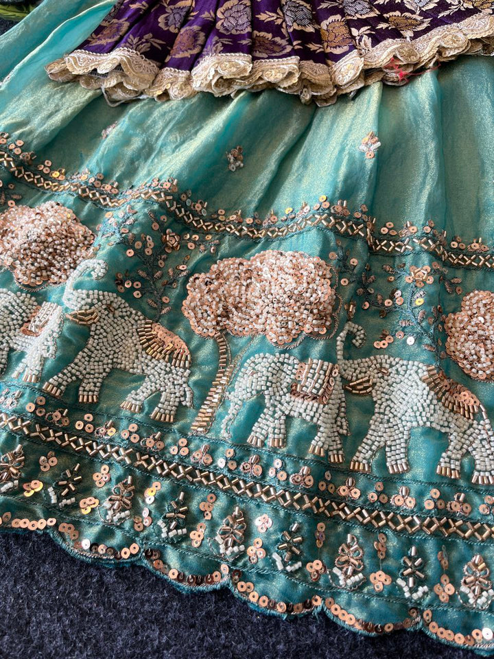 Elephant Garden Kids Festive Lehenga Set with Designer Satin Blouse