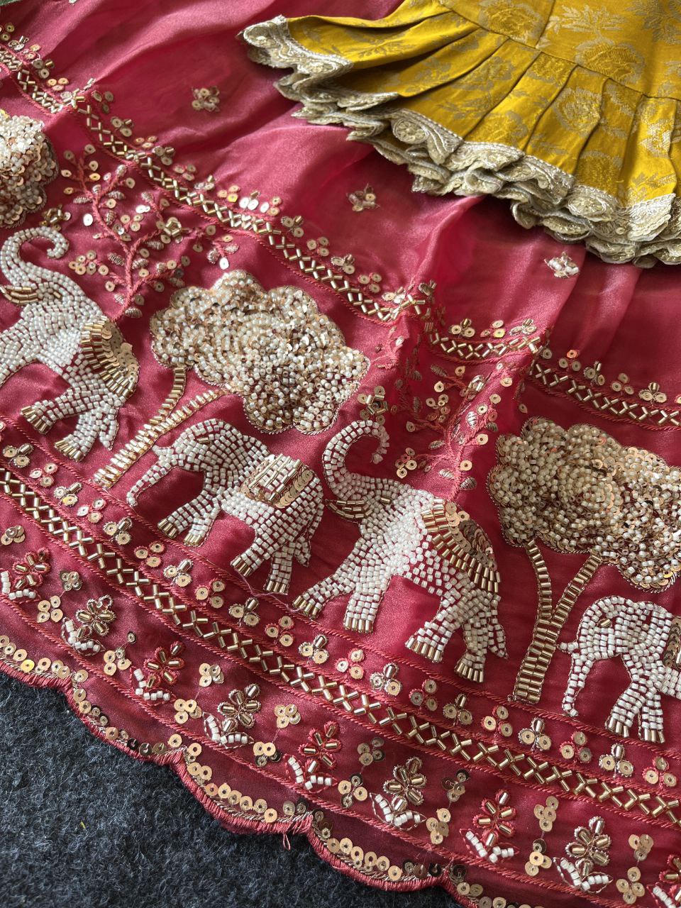 Elephant Garden Kids Festive Lehenga Set with Designer Satin Blouse