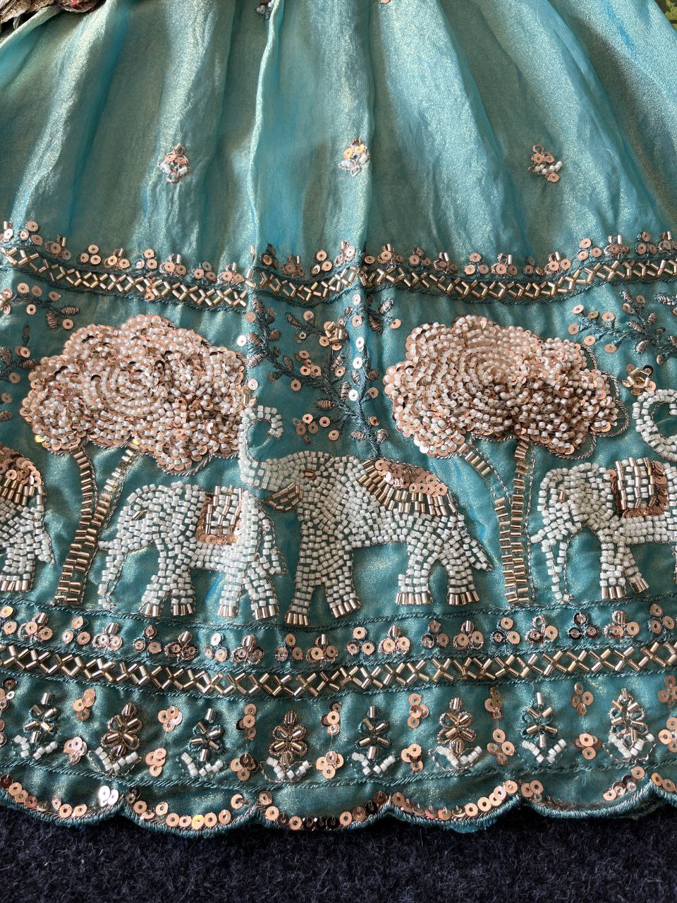 Elephant Garden Kids Festive Lehenga Set with Designer Satin Blouse