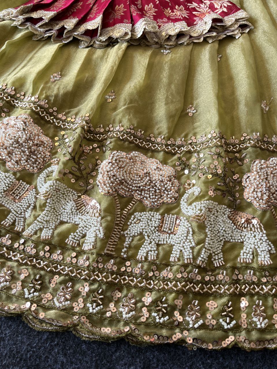 Elephant Garden Kids Festive Lehenga Set with Designer Satin Blouse