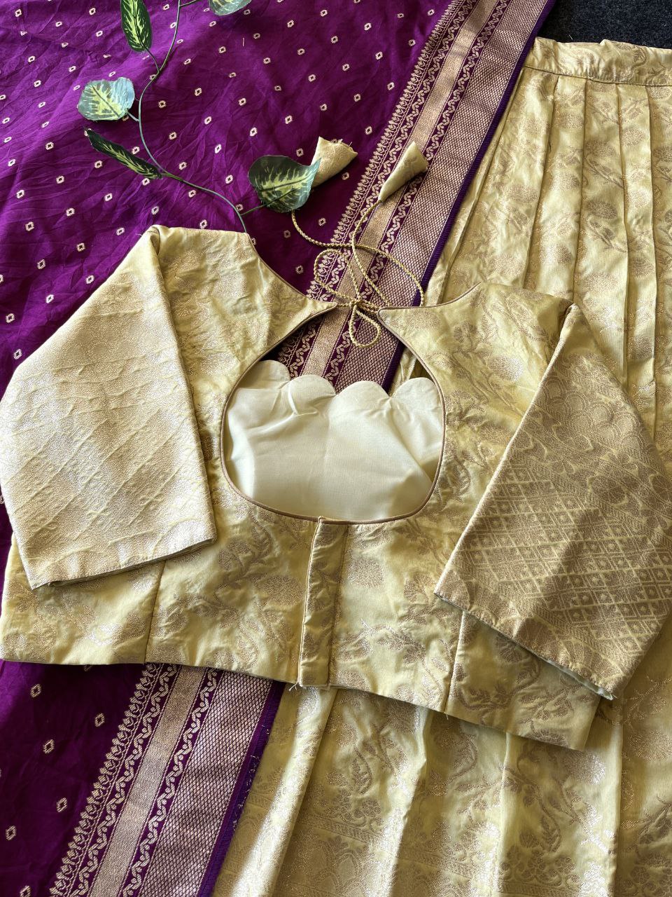 Pattu Style Premium Dola Silk Lehenga Set with Zari Weaving