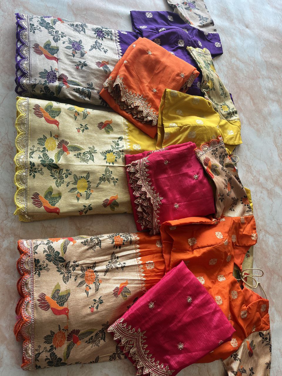 Royal Bird Weave Lehenga with soft crepe fabric
