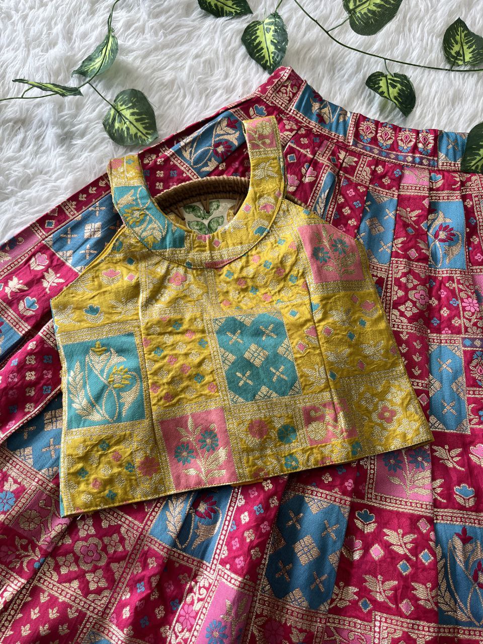 Color Symphony Banaarasi Kids Lehenga
