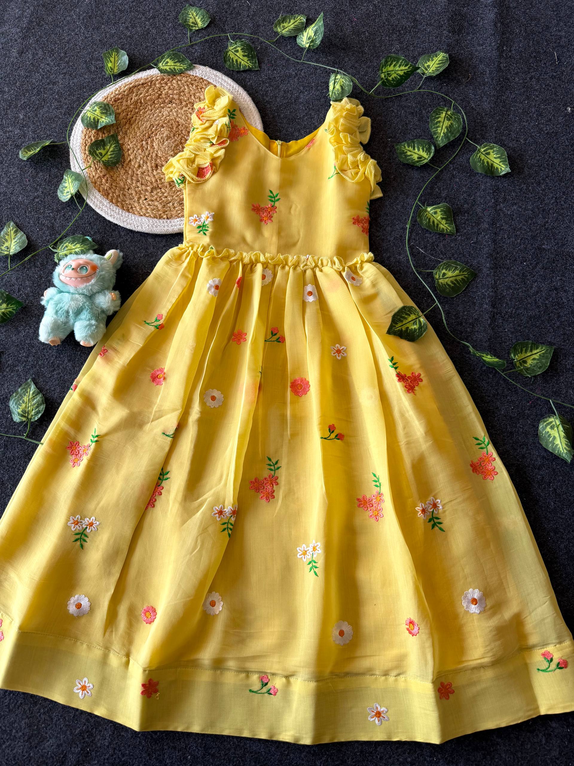 ✨ Blossom Breeze – Kids Designer Gown ✨