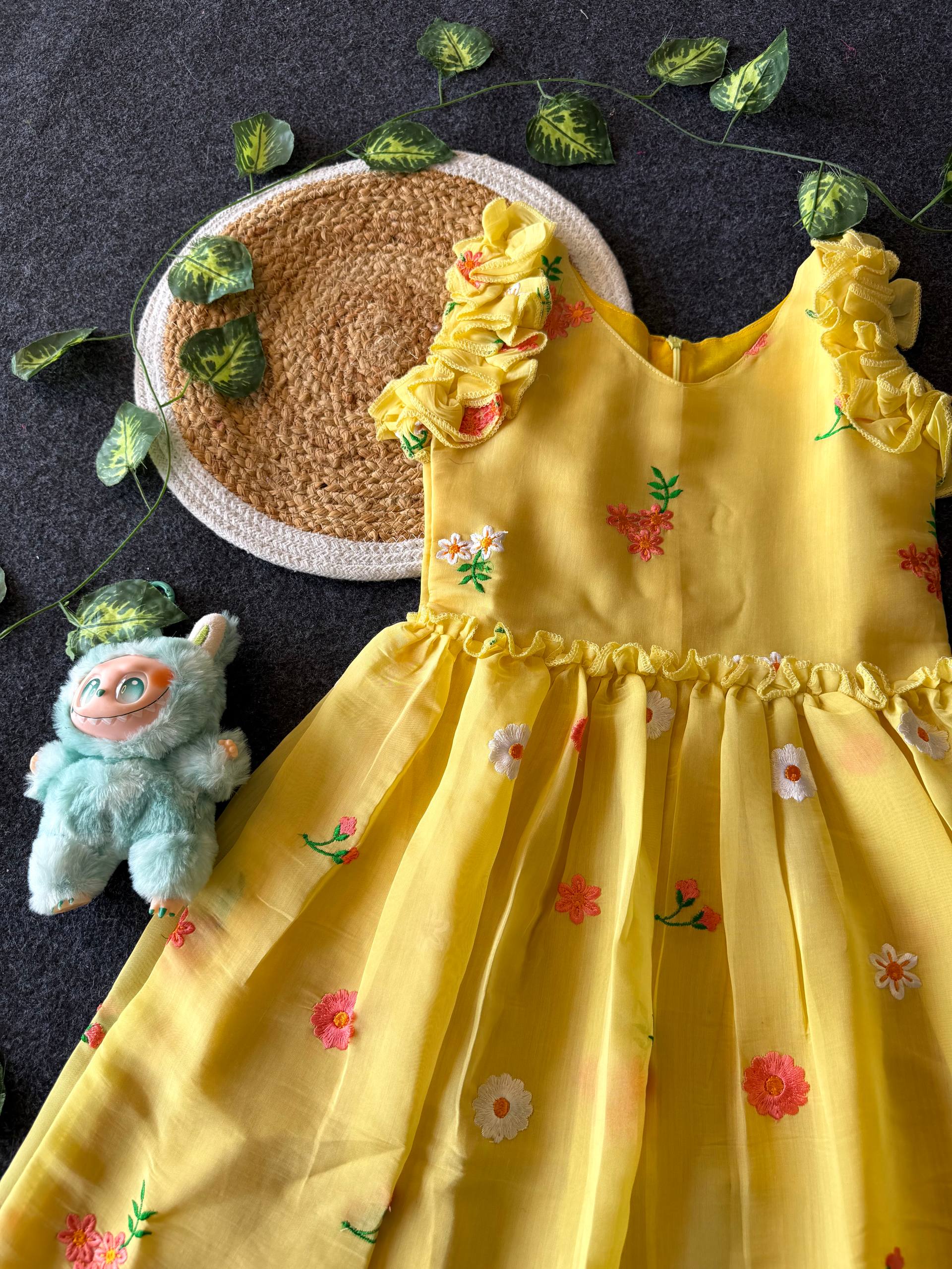 ✨ Blossom Breeze – Kids Designer Gown ✨