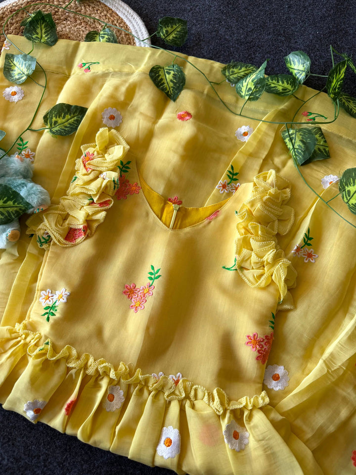✨ Blossom Breeze – Kids Designer Gown ✨