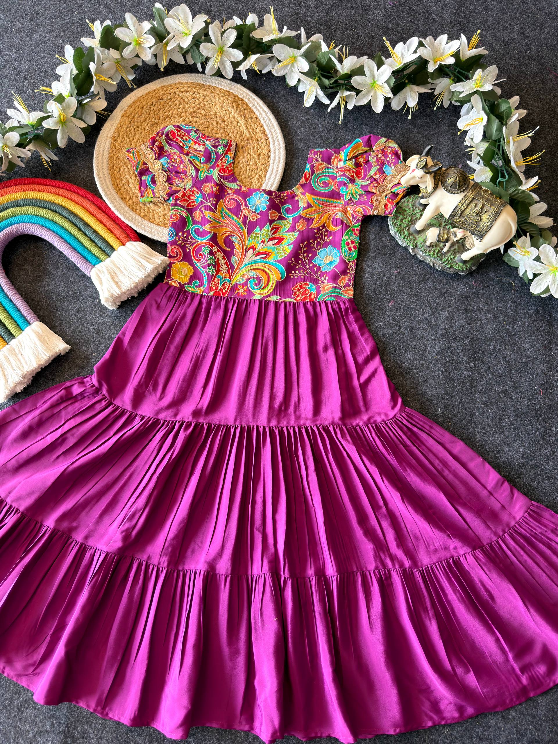 ✨ Royal Petal Charm – Kids Designer Gown Collection ✨