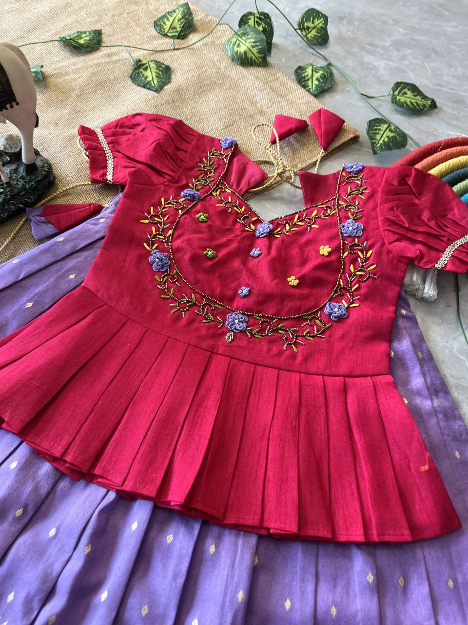🦩 Flamingo Festive Charm – Kids Designer Lehenga Set 🦩