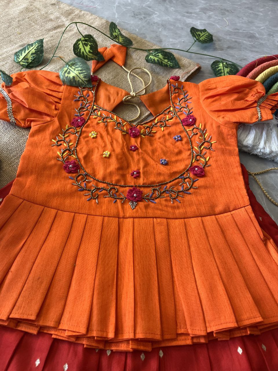 🦩 Flamingo Festive Charm – Kids Designer Lehenga Set 🦩