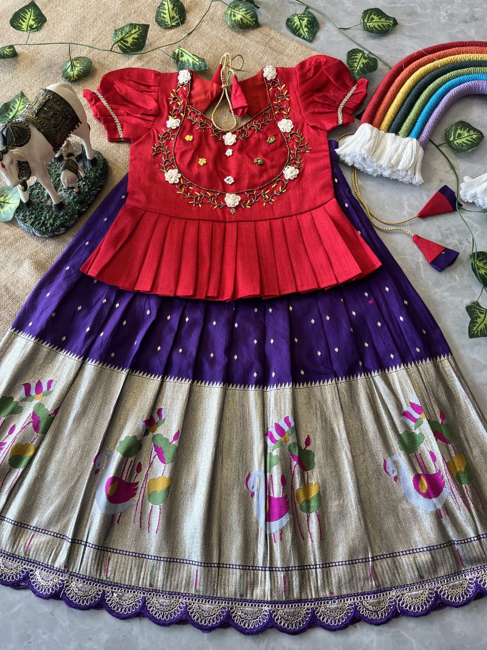 🦩 Flamingo Festive Charm – Kids Designer Lehenga Set 🦩