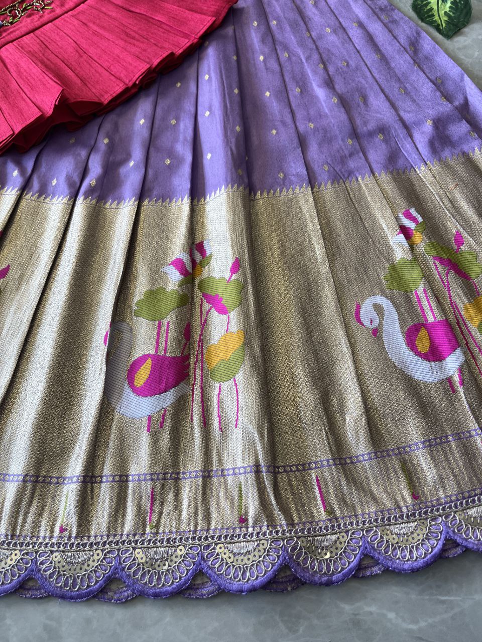 🦩 Flamingo Festive Charm – Kids Designer Lehenga Set 🦩