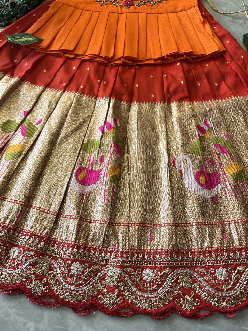 🦩 Flamingo Festive Charm – Kids Designer Lehenga Set 🦩