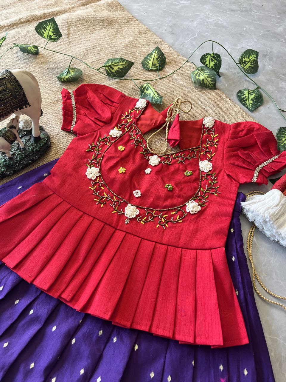 🦩 Flamingo Festive Charm – Kids Designer Lehenga Set 🦩
