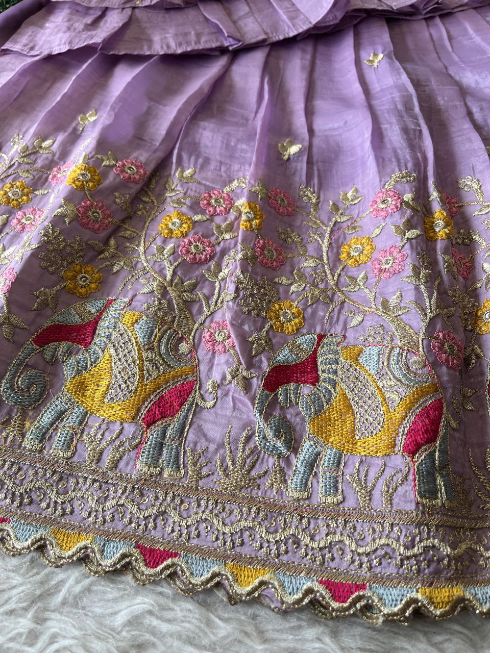 💎 Golden Elephant Royale – Kids Designer Lehenga Set 💎