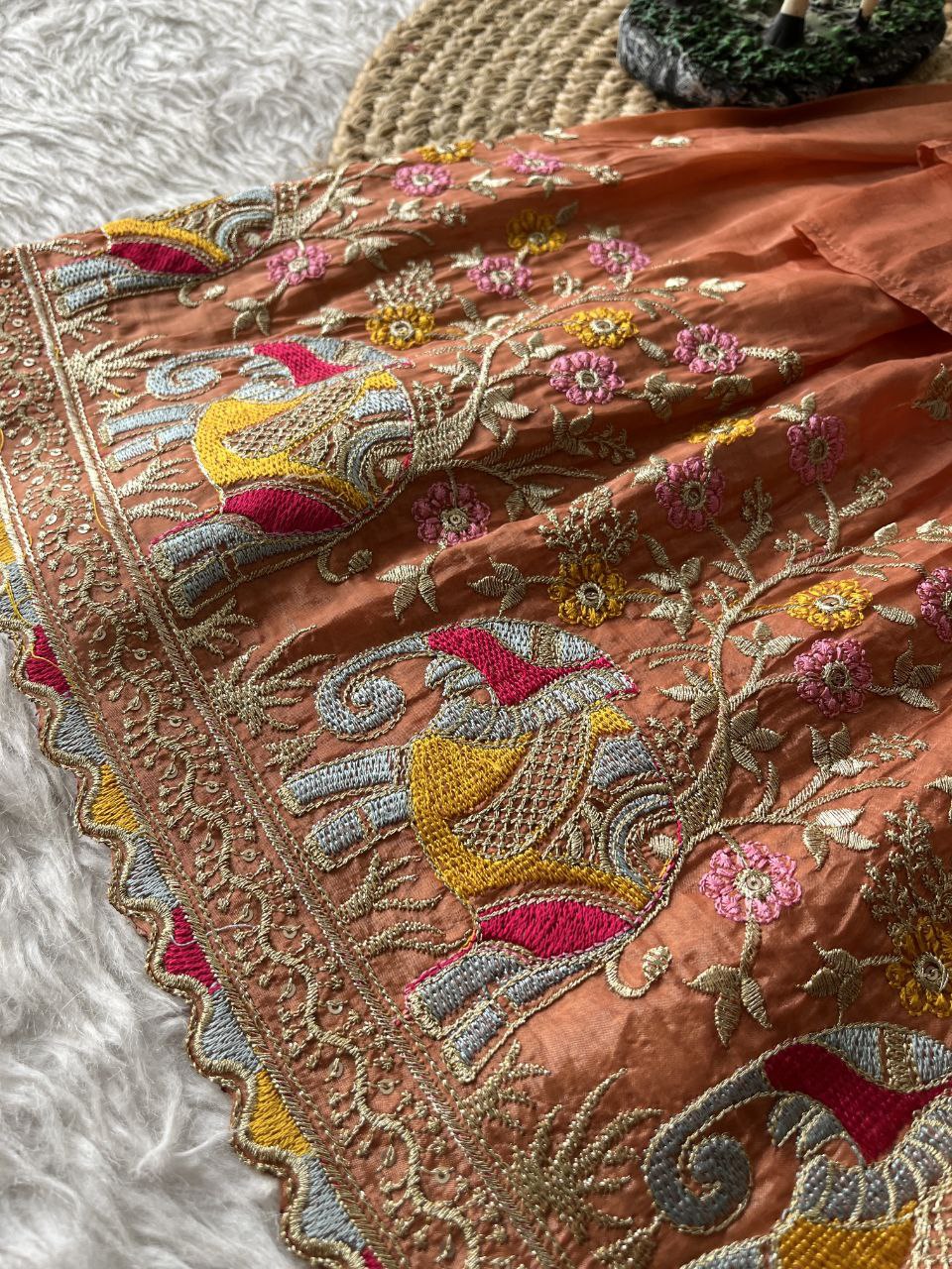 💎 Golden Elephant Royale – Kids Designer Lehenga Set 💎