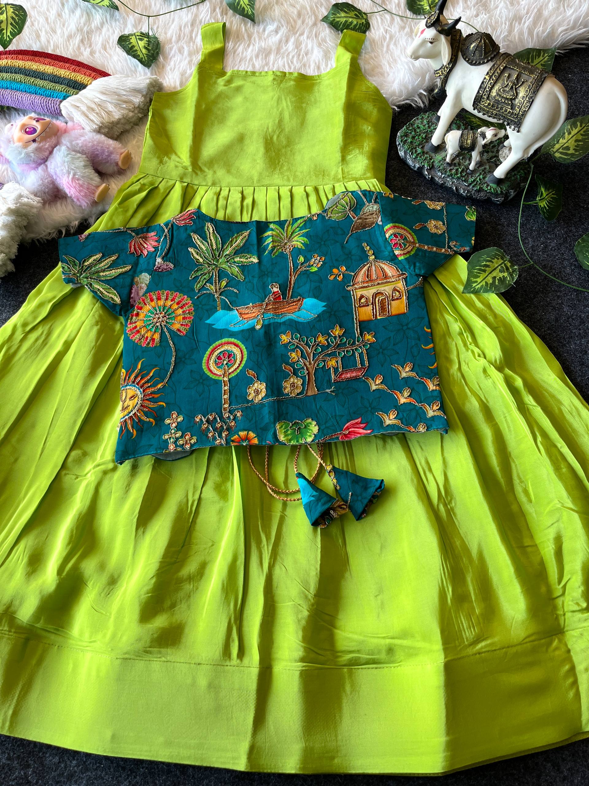 ✨ Royal Bloom Charm – Kids Gown with Designer Coat ✨