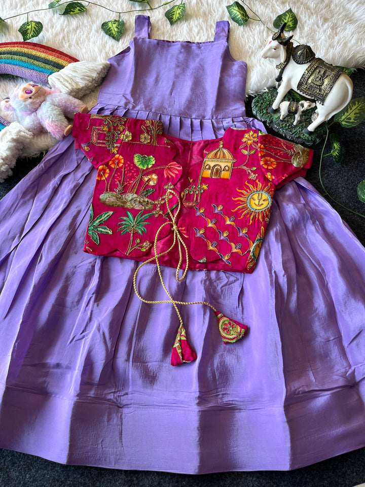 ✨ Royal Bloom Charm – Kids Gown with Designer Coat ✨