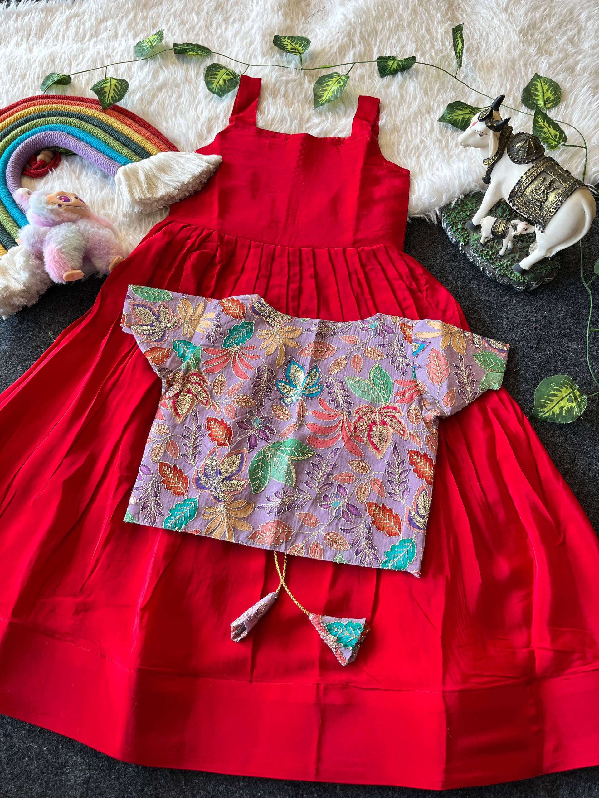 ✨ Royal Bloom Charm – Kids Gown with Designer Coat ✨