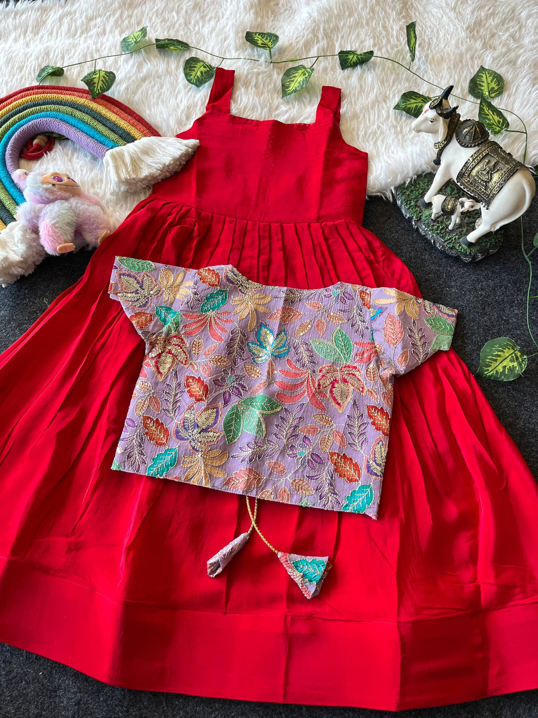 ✨ Royal Bloom Charm – Kids Gown with Designer Coat ✨