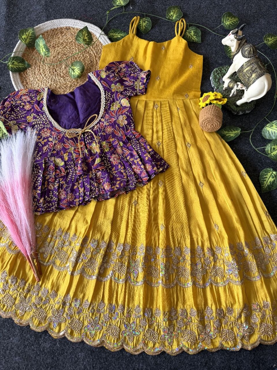 ✨ Little Bloom Princess – Kids Gown with Designer Coat ✨