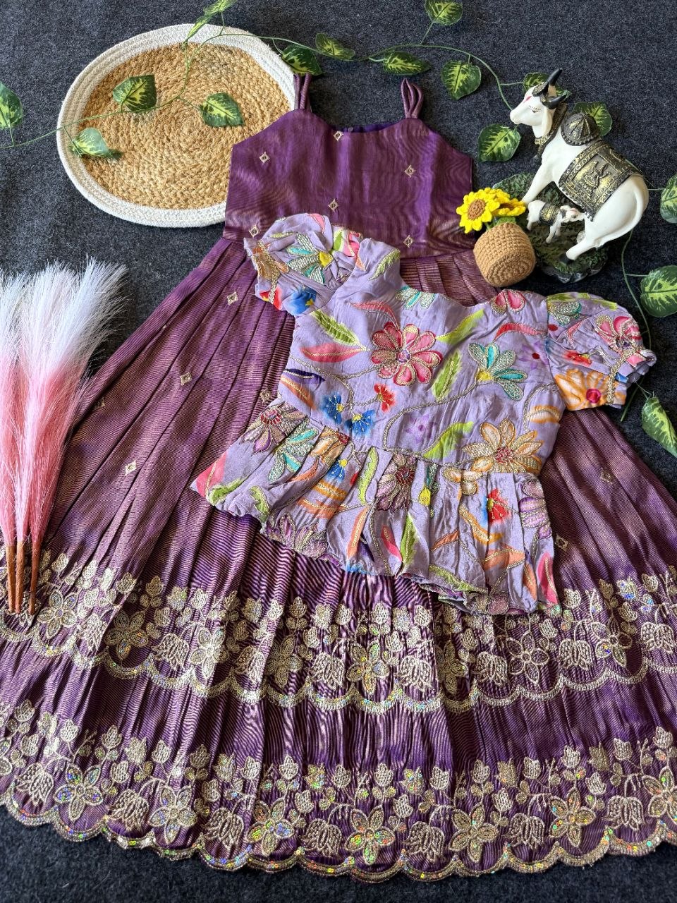 ✨ Little Bloom Princess – Kids Gown with Designer Coat ✨