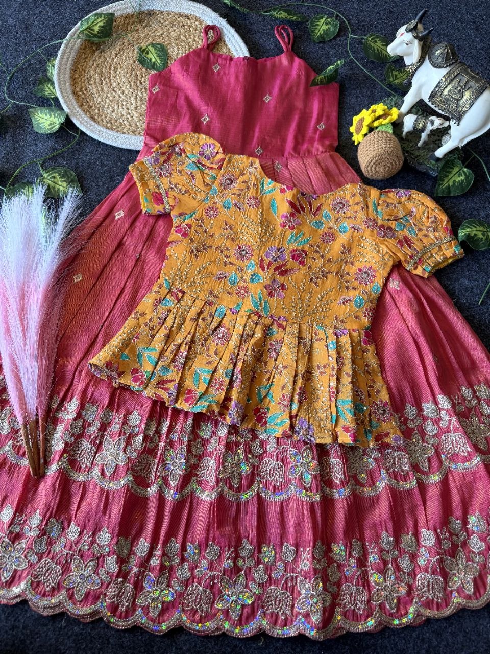 ✨ Little Bloom Princess – Kids Gown with Designer Coat ✨