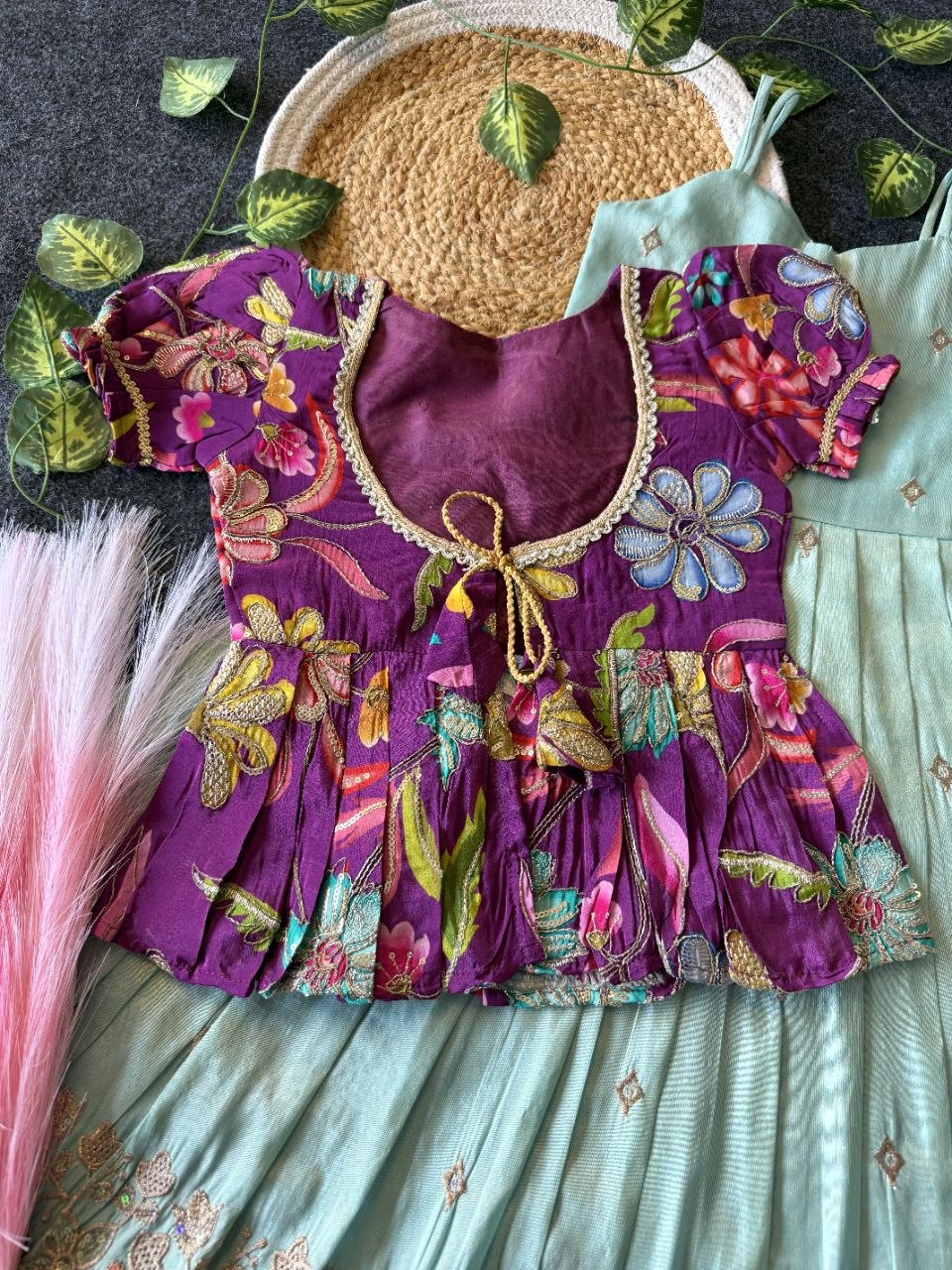 ✨ Little Bloom Princess – Kids Gown with Designer Coat ✨