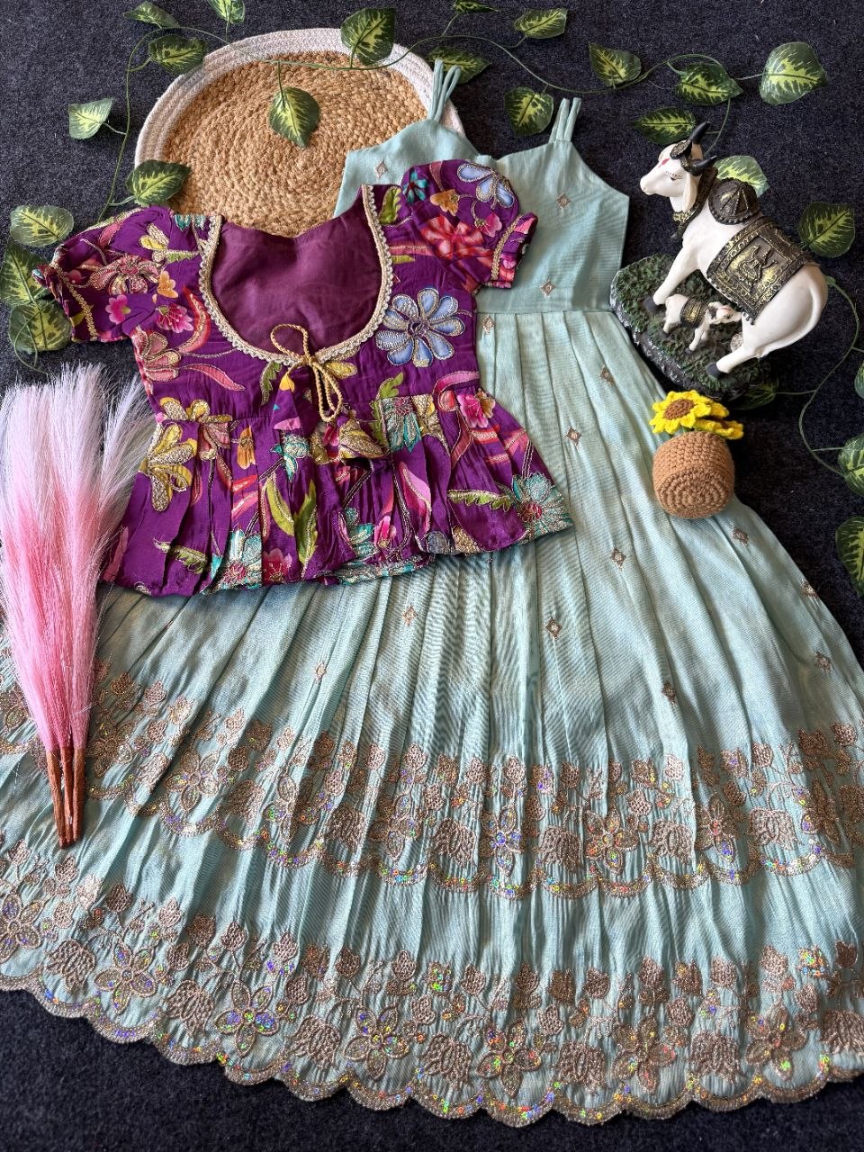 ✨ Little Bloom Princess – Kids Gown with Designer Coat ✨