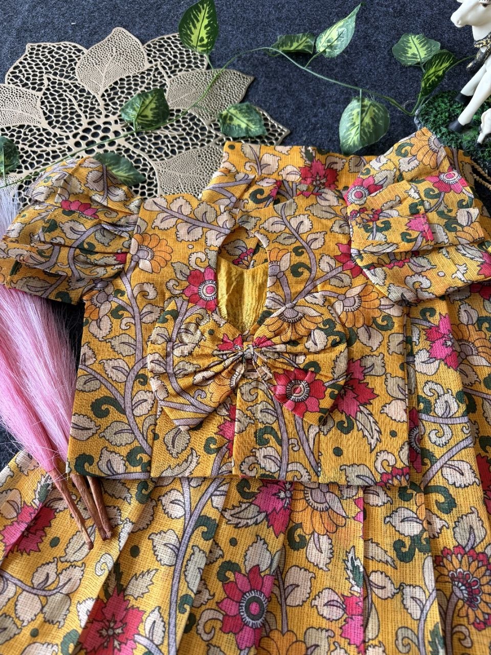 ✨ Vibrant Bloom – Kids Kalamkari Dress 🌼