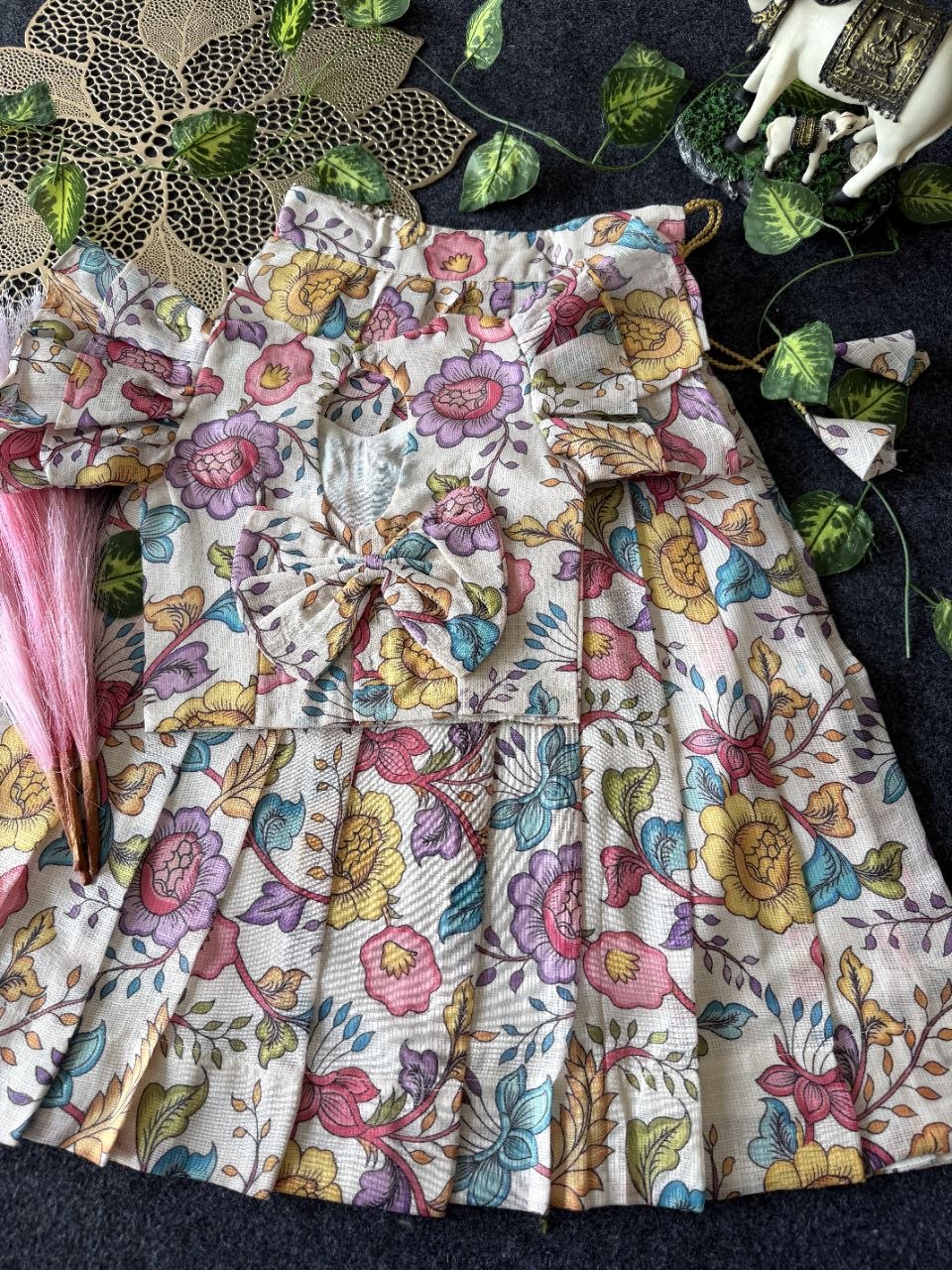 ✨ Vibrant Bloom – Kids Kalamkari Dress 🌼