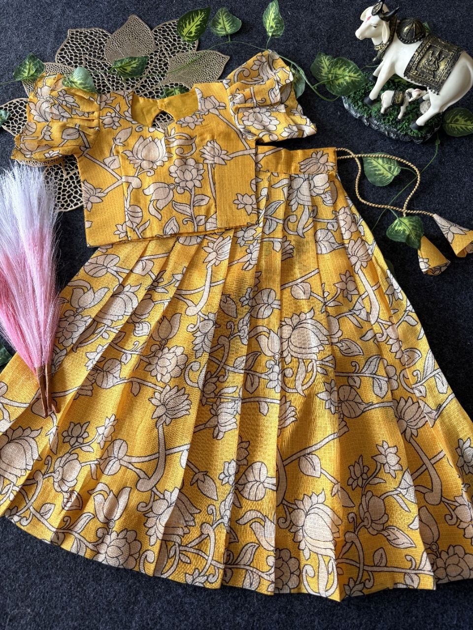 ✨ Vibrant Bloom – Kids Kalamkari Dress 🌼