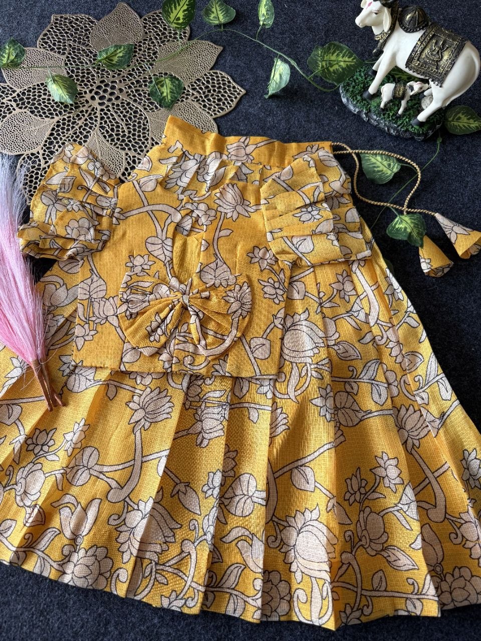 ✨ Vibrant Bloom – Kids Kalamkari Dress 🌼