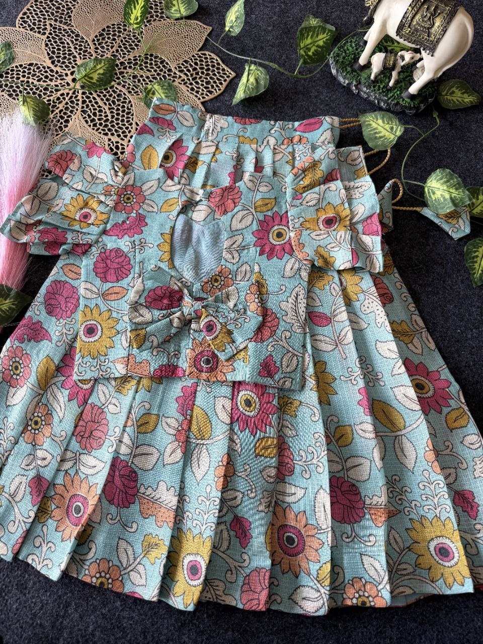 ✨ Vibrant Bloom – Kids Kalamkari Dress 🌼
