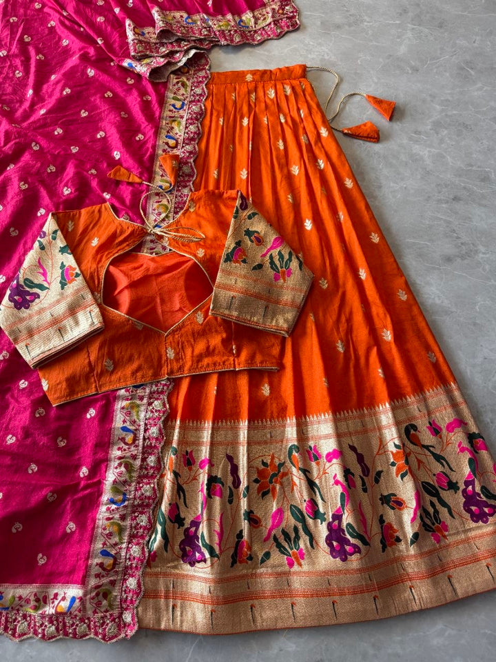 ✨ Paithani Half Saree Lehenga – Timeless Festive Elegance ❤️