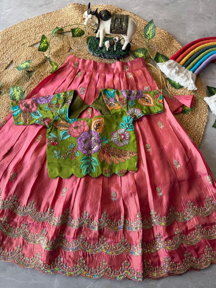 💚💖 Festive Glam | Pink & Lime Green Lehenga Set 💖💚