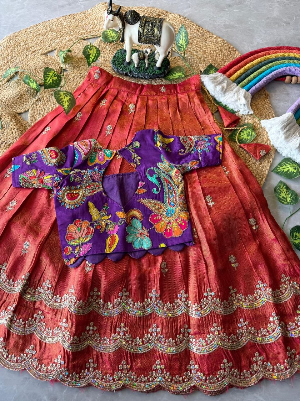 💚💖 Festive Glam | Pink & Lime Green Lehenga Set 💖💚