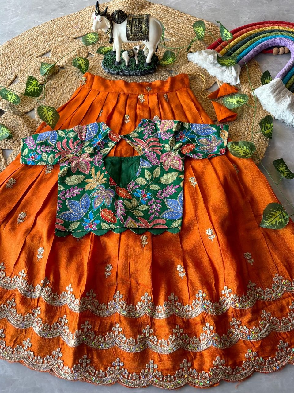 💚💖 Festive Glam | Pink & Lime Green Lehenga Set 💖💚