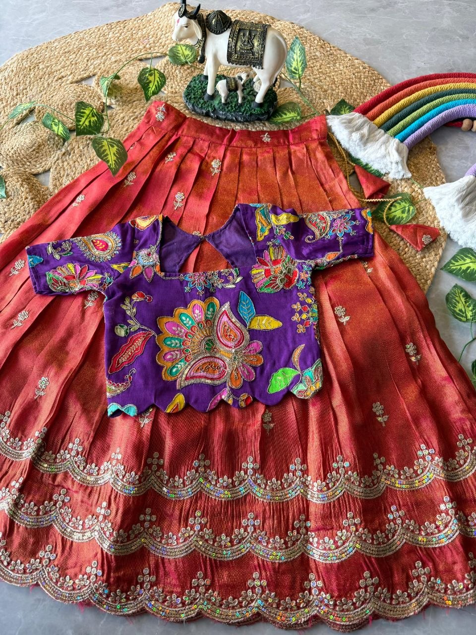 💚💖 Festive Glam | Pink & Lime Green Lehenga Set 💖💚