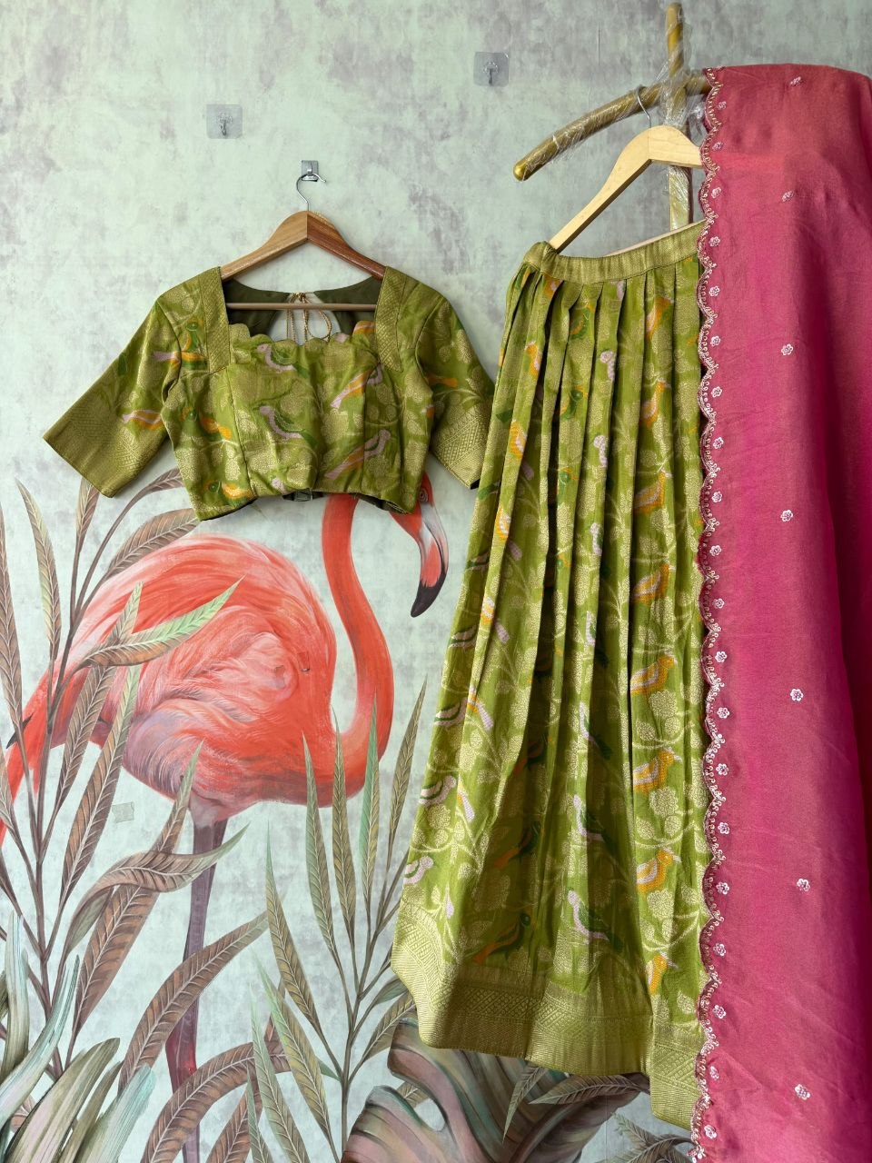 🕊️❤️ Bird Theme Lehenga | Where Craft Meets Poetry