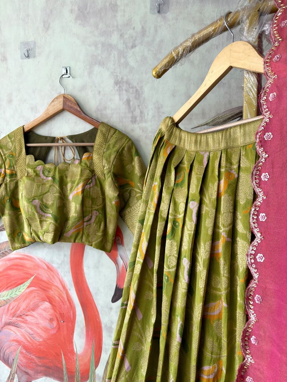 🕊️❤️ Bird Theme Lehenga | Where Craft Meets Poetry